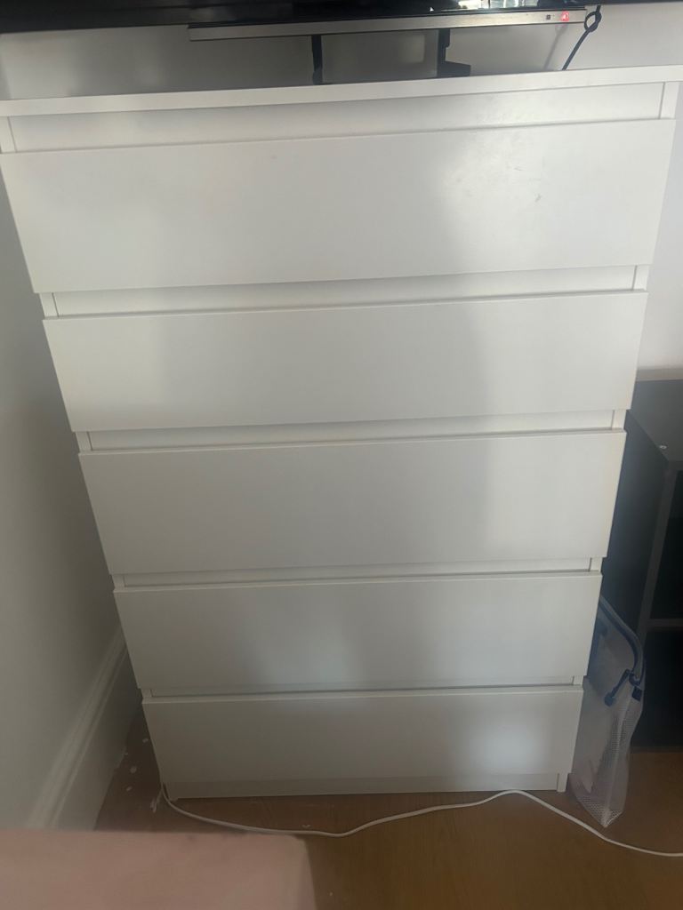IKEA KULLEN Chest of 5 Drawers White, Fair Condition