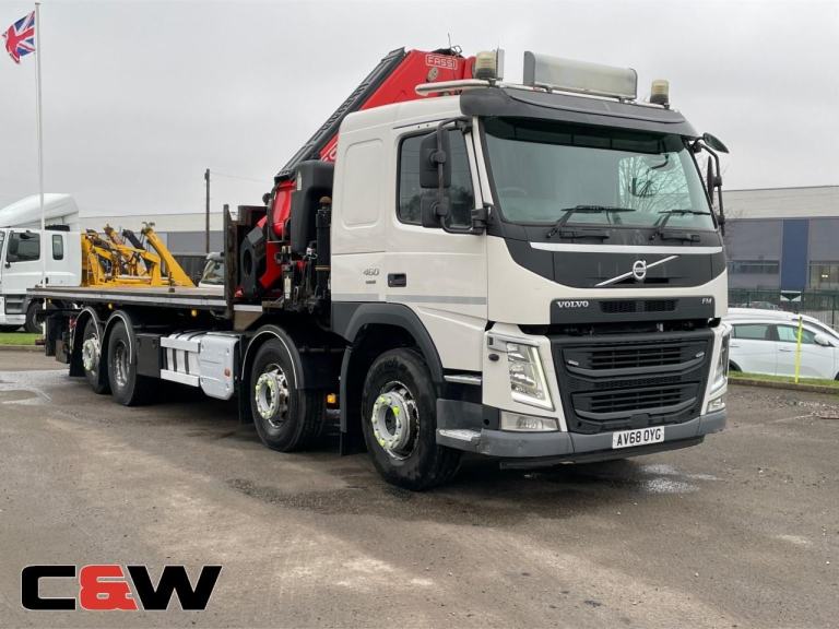 2018 (68) Volvo FM460 8x2 Flatbed 66 Ton Crane HIAB - 464000kms