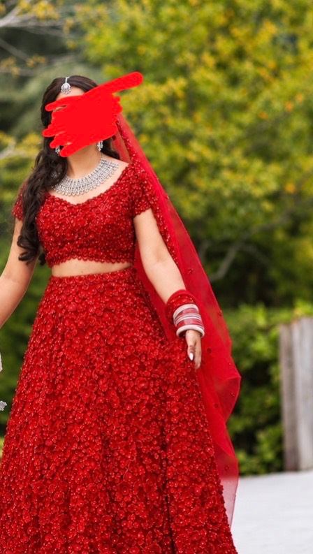 Stunning Red Bridal lengha