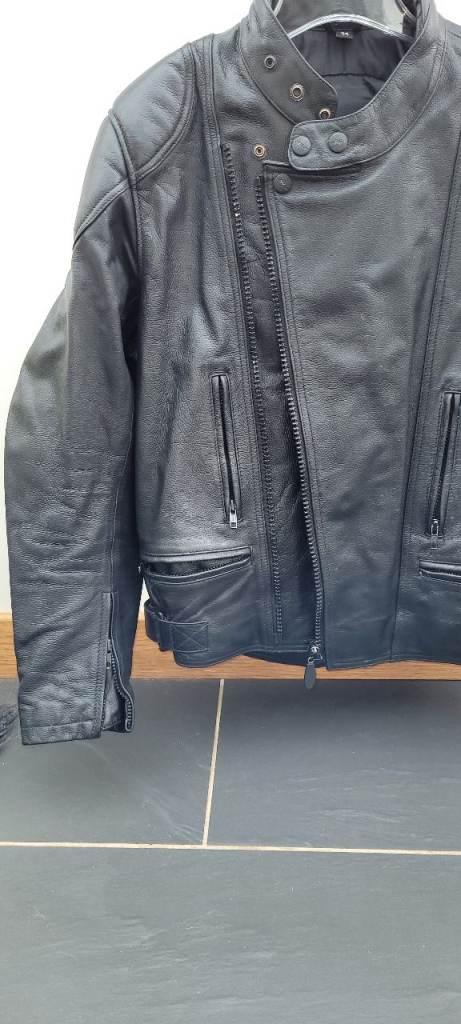 Leather motorcycle jacket