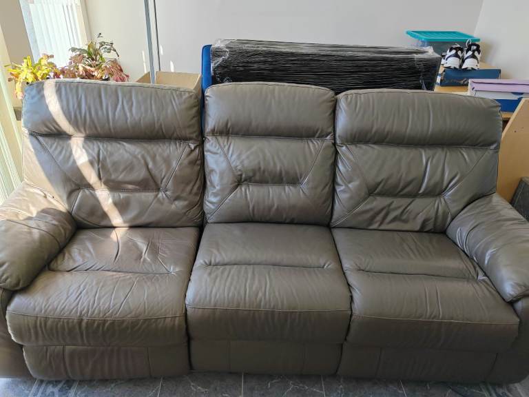 FREE 3-Seater Leather Sofa - Brown, Good Condition