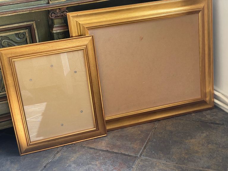 3 gilt wooden picture frames 