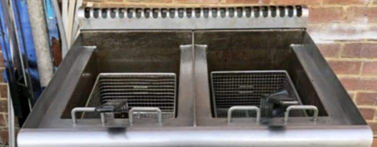 commercial empire twin gas fryer for sale , freestanding , very heavy