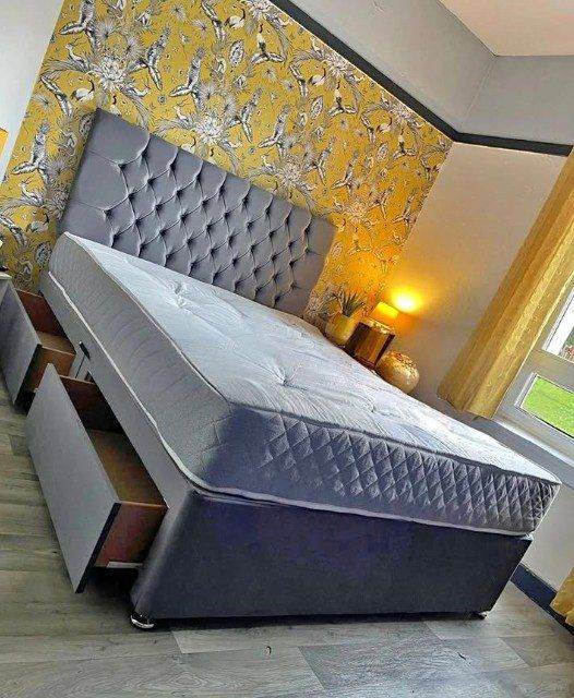 AFFORDABLE PICK || Divan 5FT King Size Bed Base With Mattress & Optional Drawers || TODAY DELIVERY