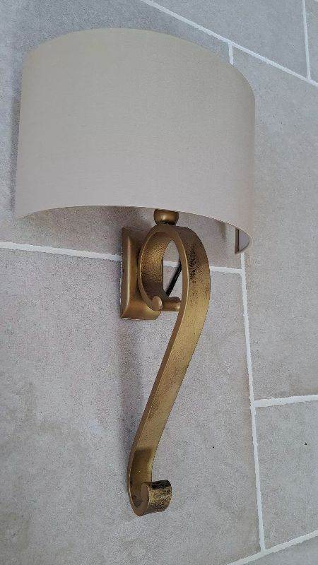 Millfield Wall Light in Old Gold, with Shade