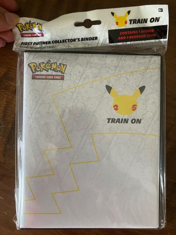 pokemon 25th anniversary first partner trading card binder COMPLETE Pokmon JUMBO with All  Plug Pokemon Train on First Partner