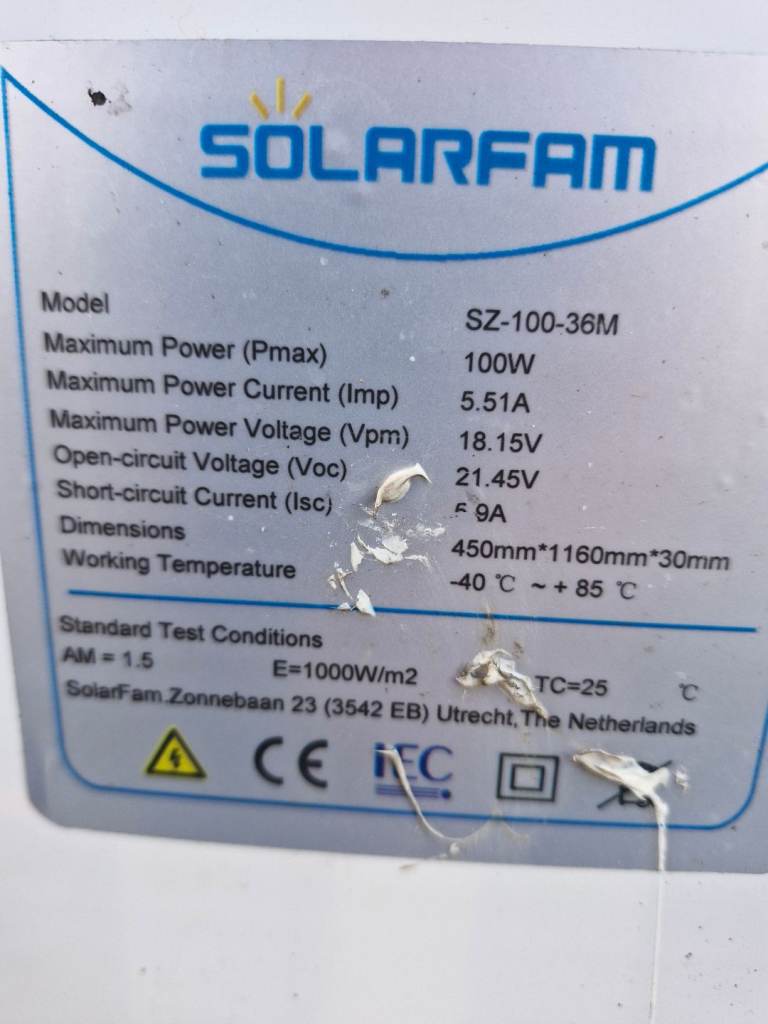 100W solar panel