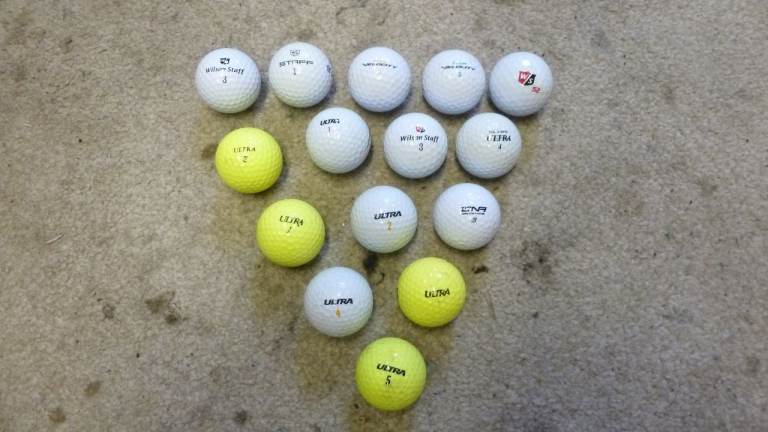 WILSON USED GOLF BALLS, VARIOUS TYPES, PRICE IS FOR A DOZEN, THANKS A LOT, COLLECTION B79 7US