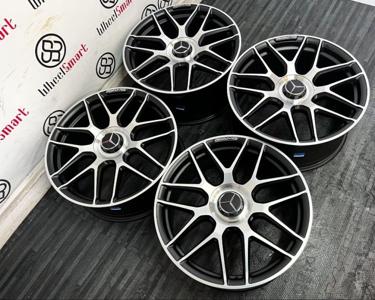 NEW MERCEDES 19" E63AMG STYLE ALLOY WHEELS - 5 X 112 -MATT BLACK DIAMOND CUT