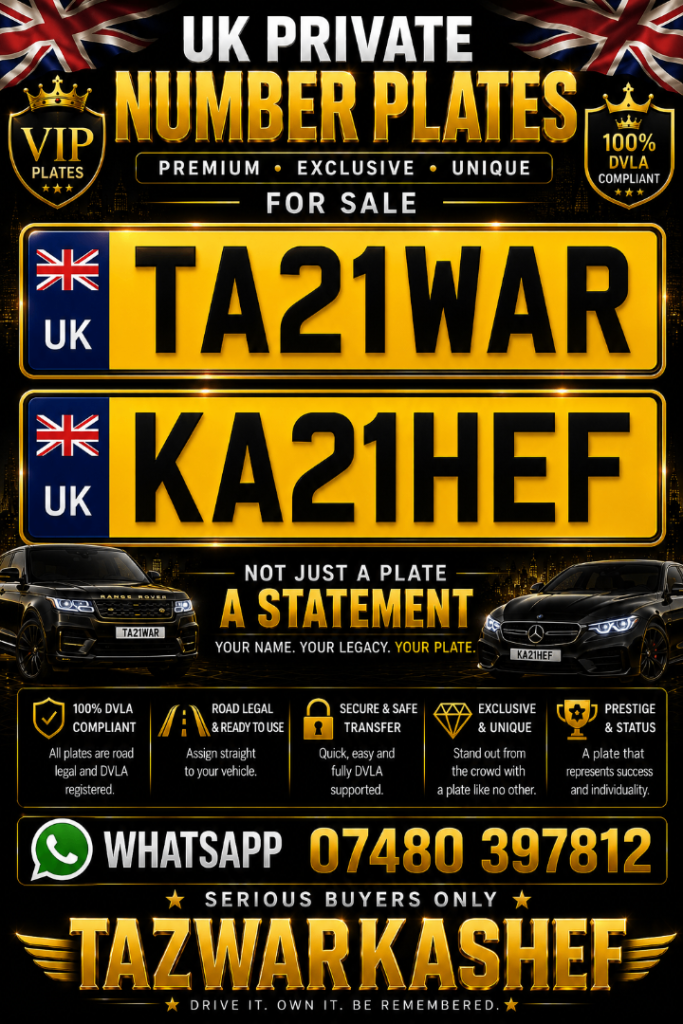 Private number plate TAZ KASHEF 