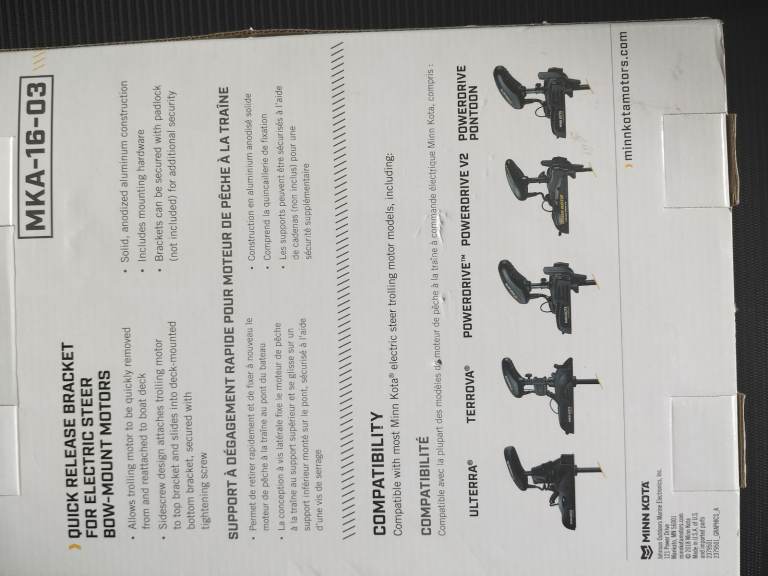 Minn Kota MKA-16-03 Quick Release Bracket – New, Boxed