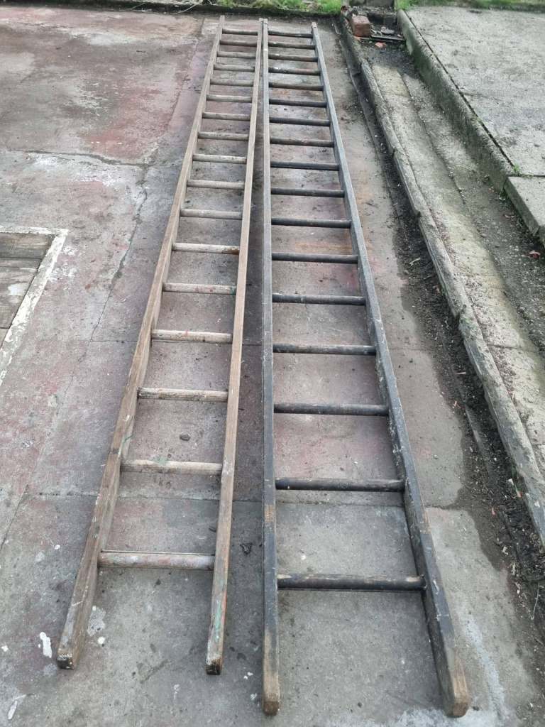 Pair of Wooden Ladders – Fair Condition