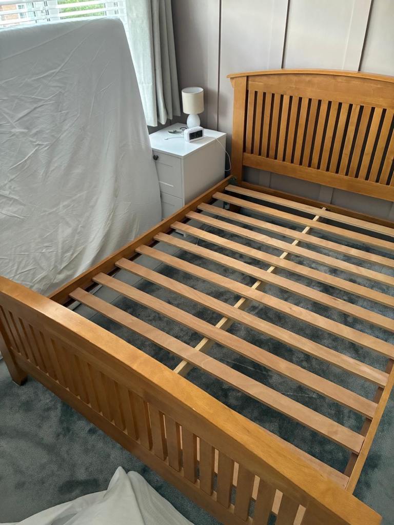 Oak  Double Bed Frame – Good Condition