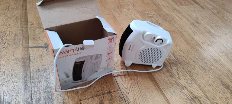 3x Warmlite Thermo Fan Heater with 2 Heat Settings and Overheat