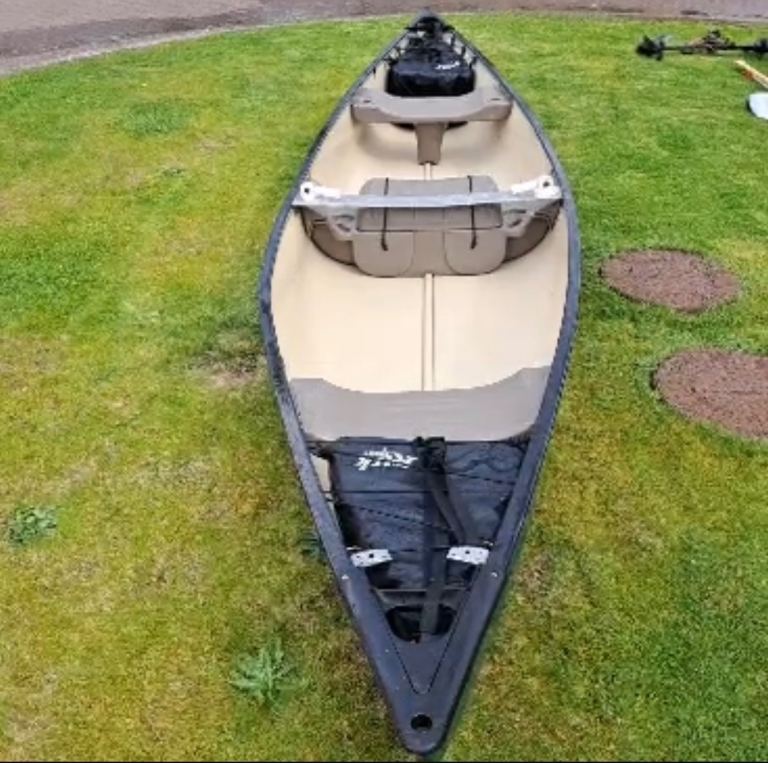 Pelican Green Kayak with Motor and Outriggers – Good Condition