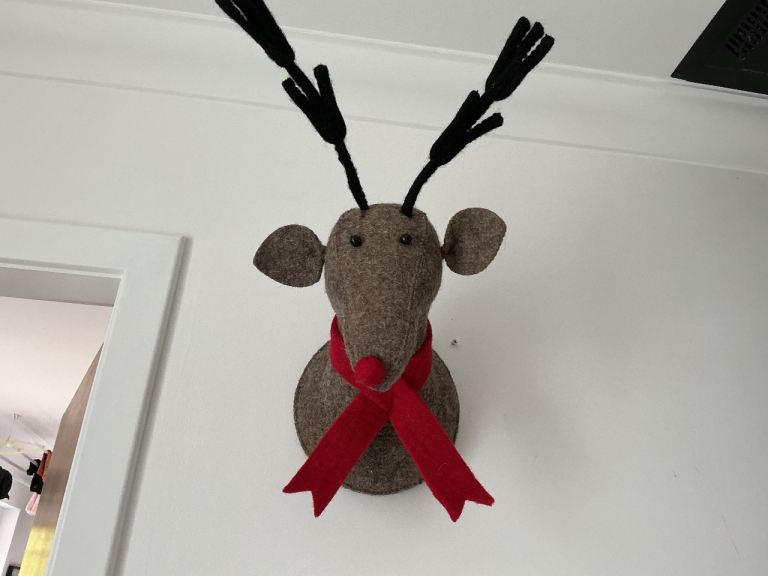 Wall Hanging Large Christmas Reindeer / Stag Felt Decoration 