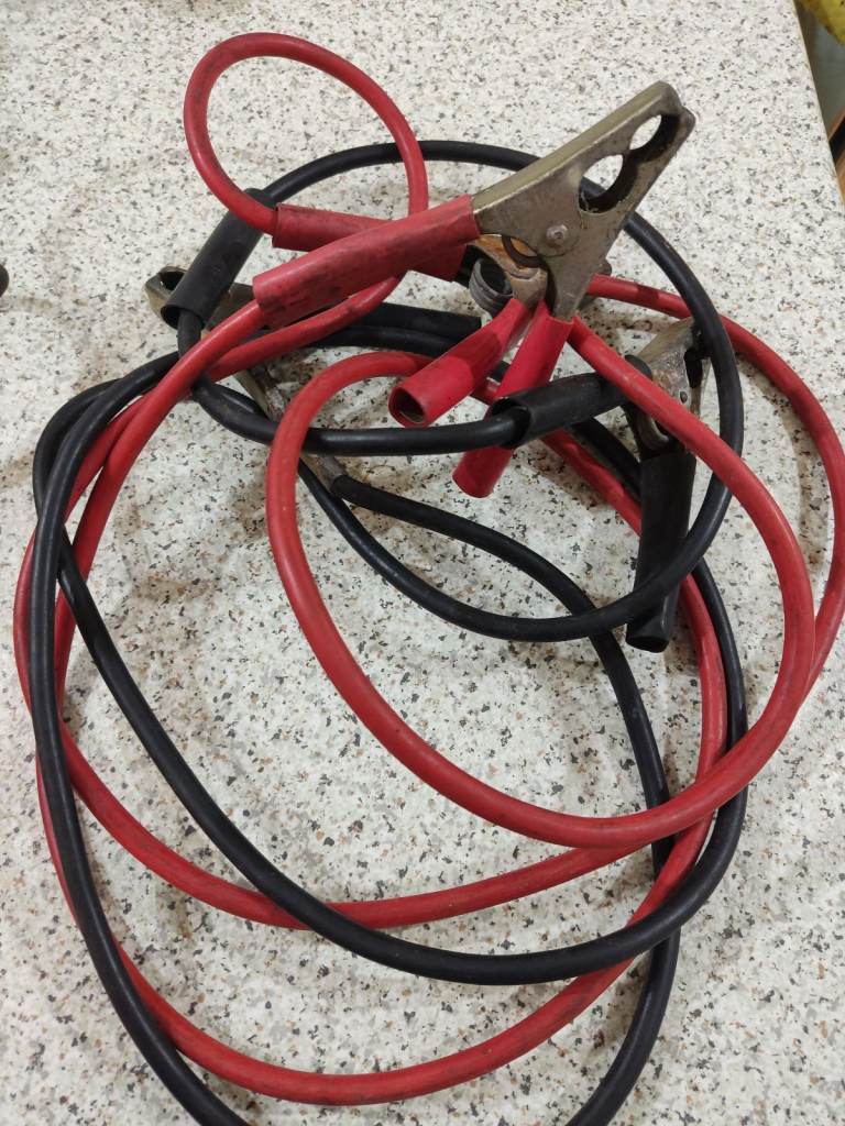 Set of car jump leads.