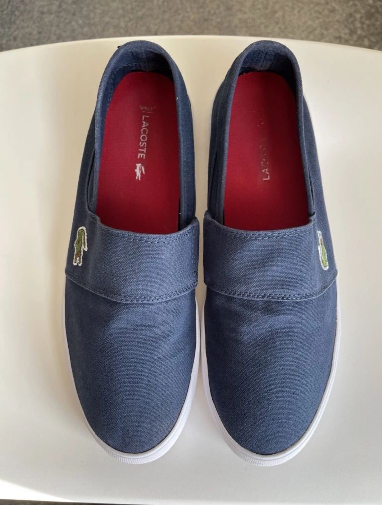 Lacoste Marice Leisure Smart Canvas Mens Summer Sneakers in Dark Blue Size 7 UK