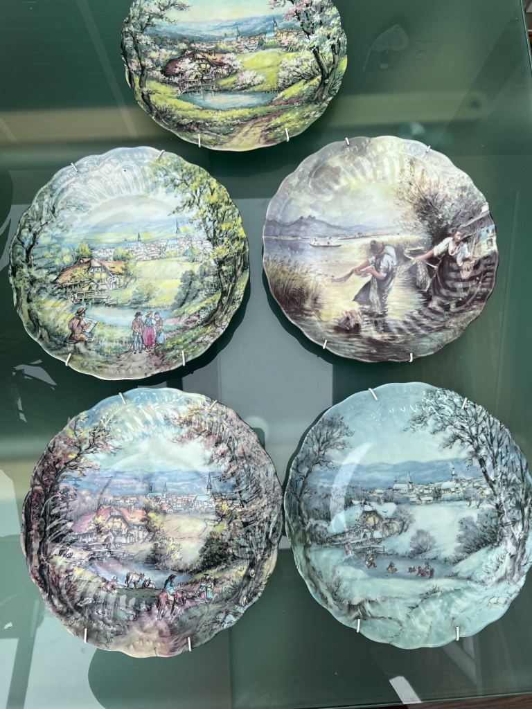 set of 5 french limoges plates