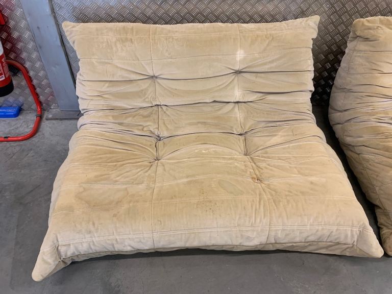 Ligne Roset Togo Vintage 2 Seater & 3 Seater Sofa for Restoration - project. 