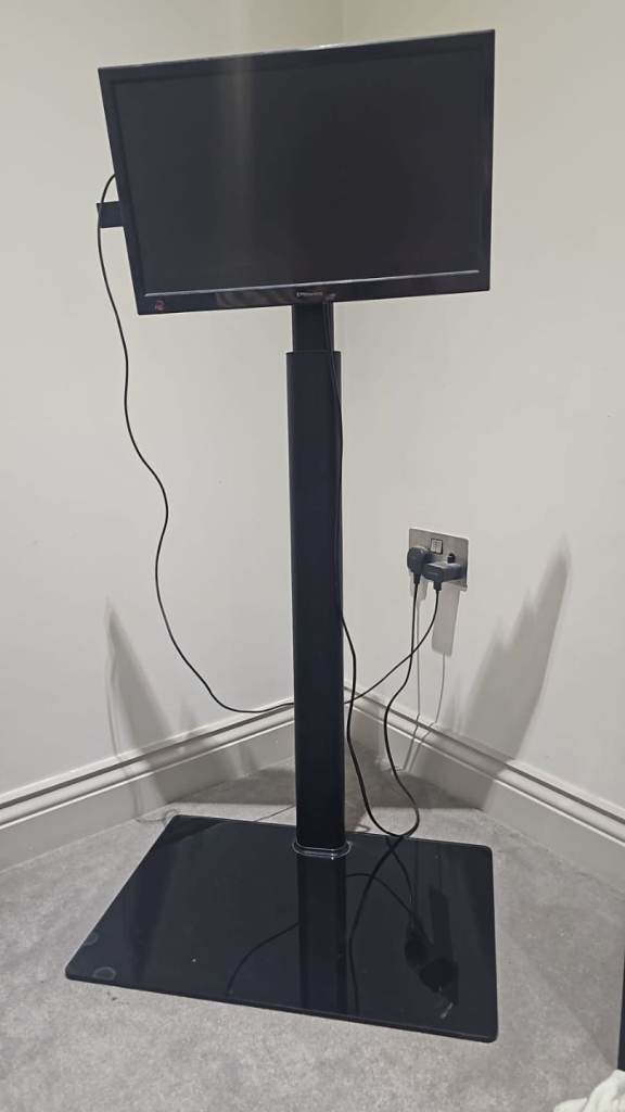 Medium Black TV Floor Stand Mount with Shelf - £30 London Collection