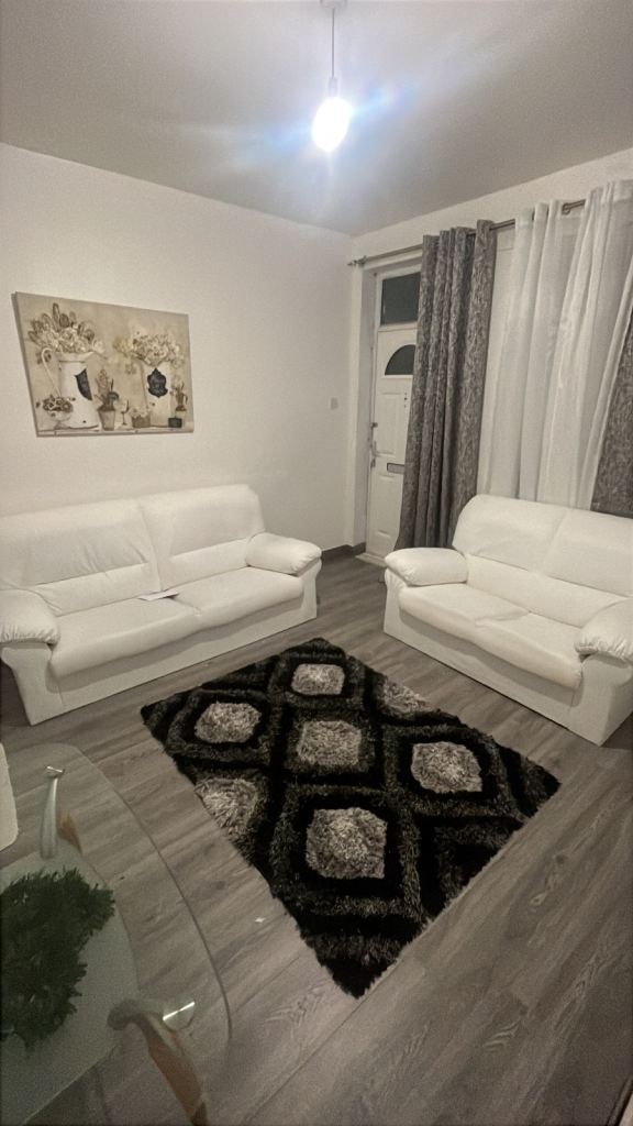 Free 3 seater and 2 seater Faux Leather White Sofas