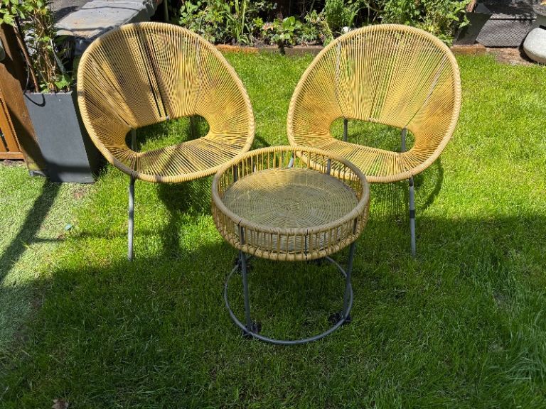 Yellow John Lewis Salsa coffee table and Chairs 