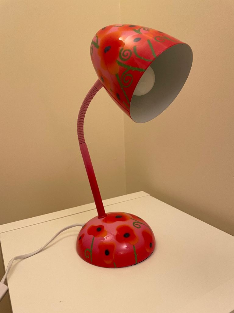 Funky Poppy Red Desk Lamp – Good Condition
