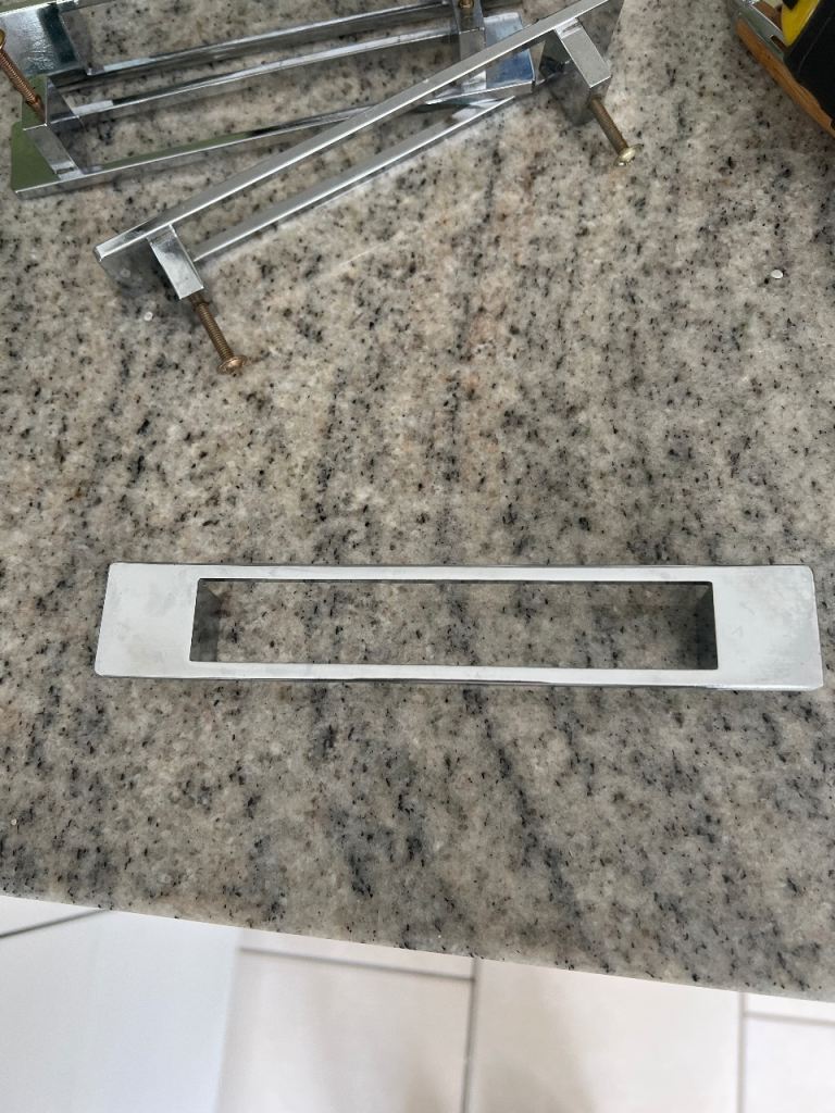 Silver oblong kitchen cabinet handles 