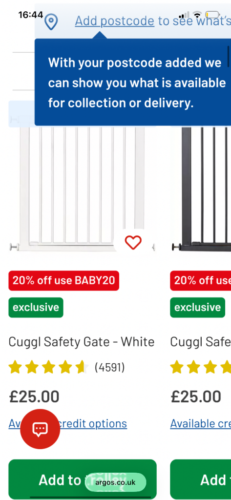 Cuggl White Safety Gate – Brand New, Unused