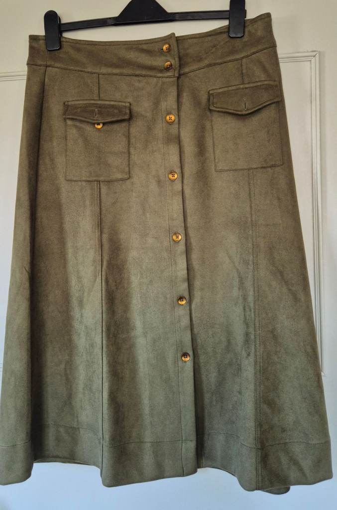 Monsoon. New with Tags. A-Line Olive Green Skirt