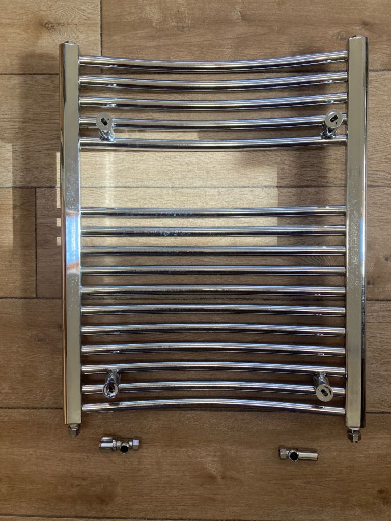 Used Chrome Towel Radiator with valves