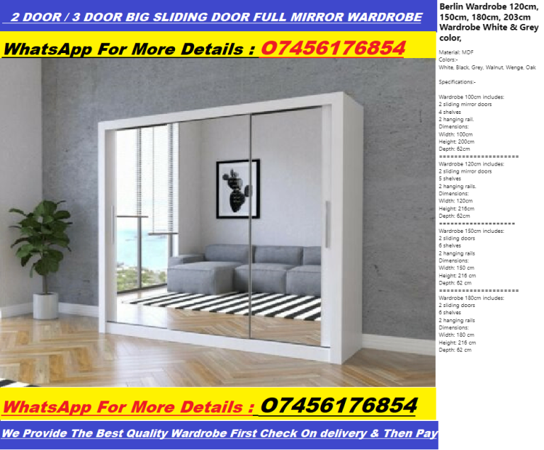 2 And 3 Door Milan Wardrobe Chicago Wardrobe For Sale In All Sizes