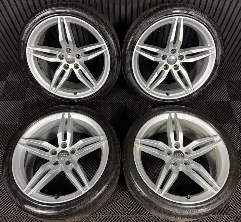 19'' GENUINE AUDI A5 S LINE S5 5 DOUBLE SPOKE ALLOY WHEELS ALLOYS TYRES