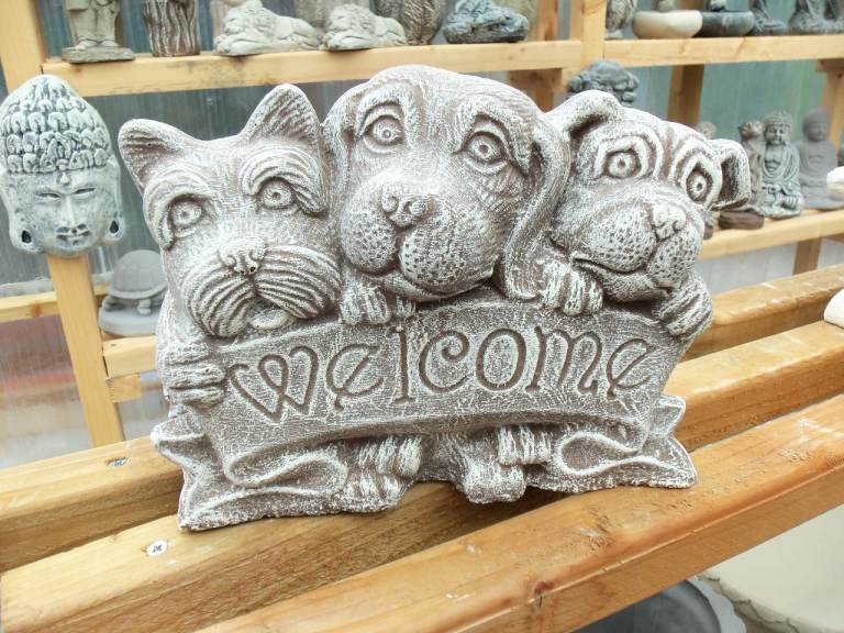 Concrete Welcome dogs
