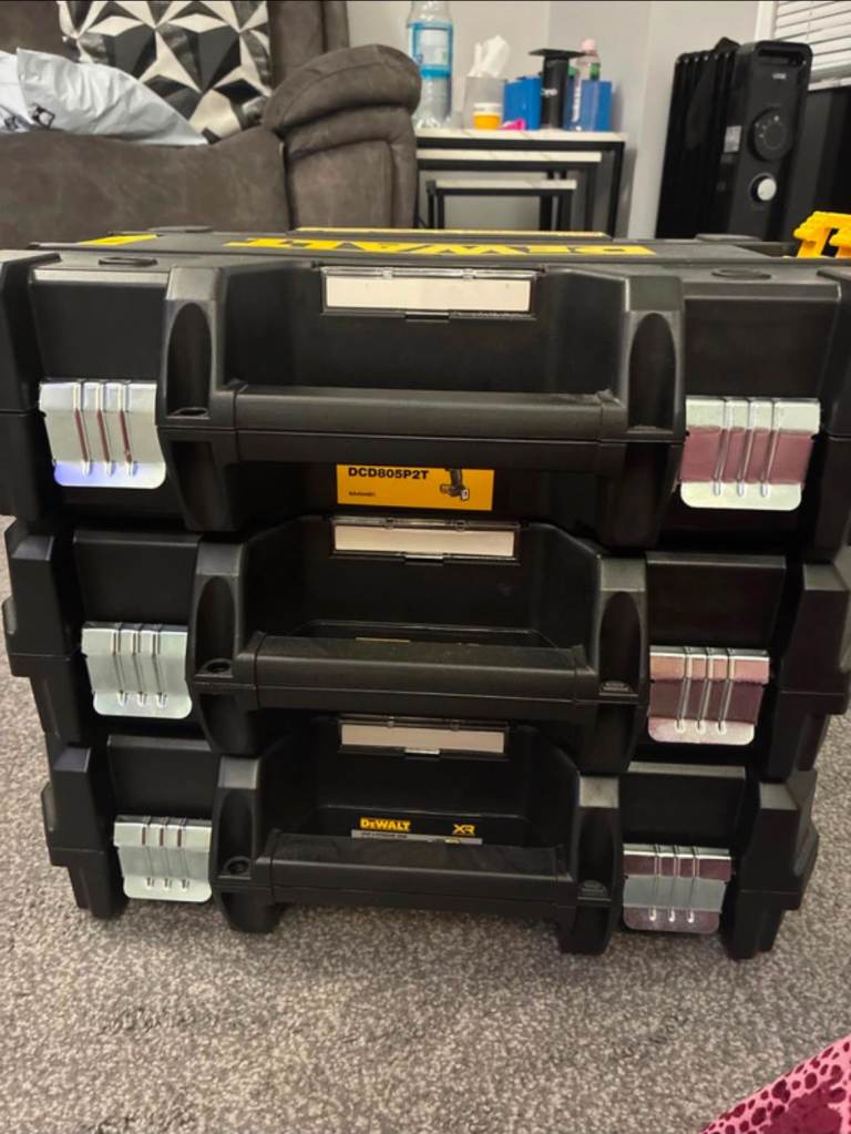 DeWalt TSTAK toolboxes with inserts 