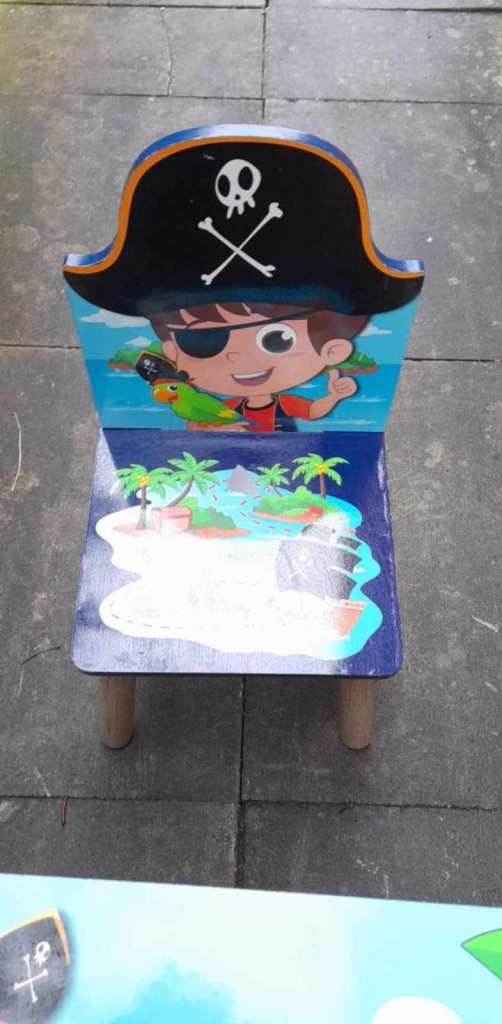Pirate - Kids Table & Chair Set Children Pre-school Wooden Study Desk Stool Set - Pirate