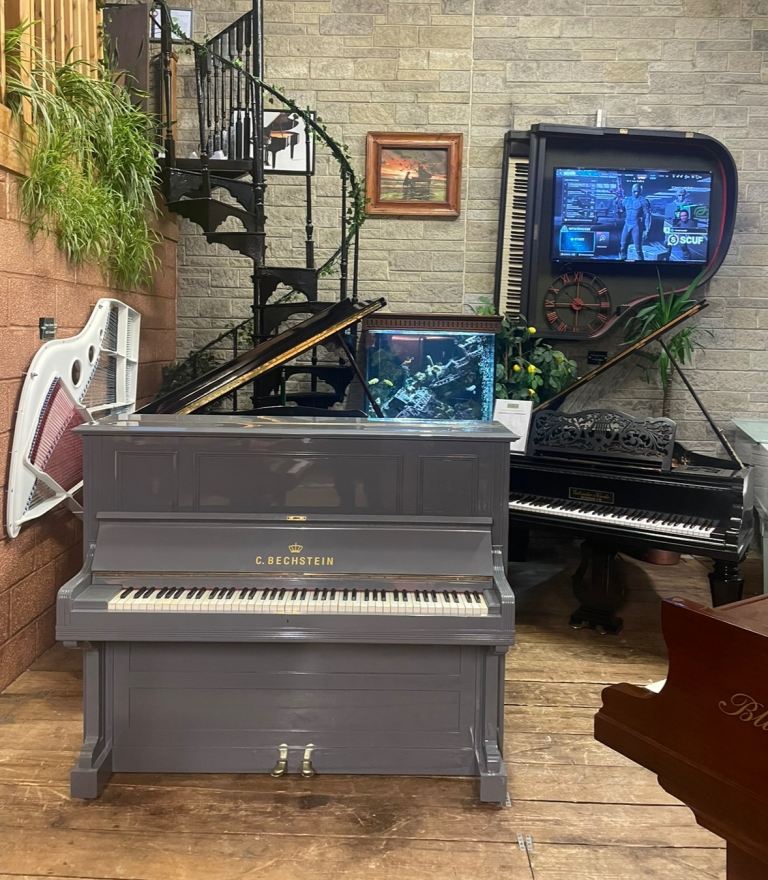 🎹 🎵 SALE! Nardo Grey C. Bechstein, German Model 9 Piano & Matching Stool - CAN DELIVER 🎹