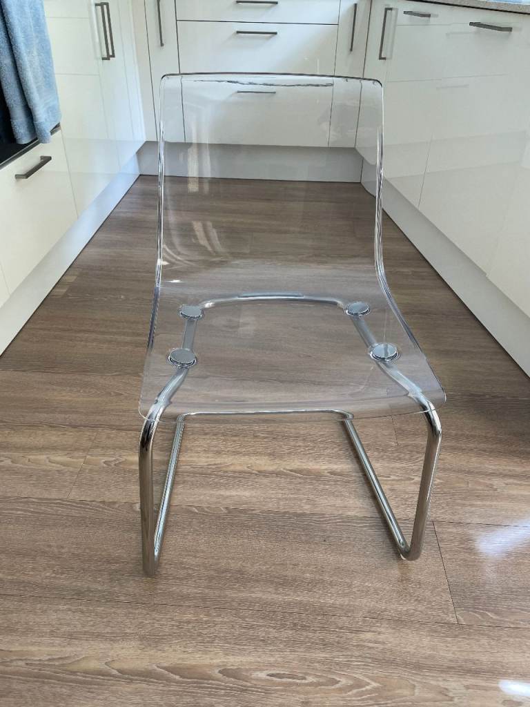 IKEA Tobias Chair - Transparent & Chrome - for Sale.