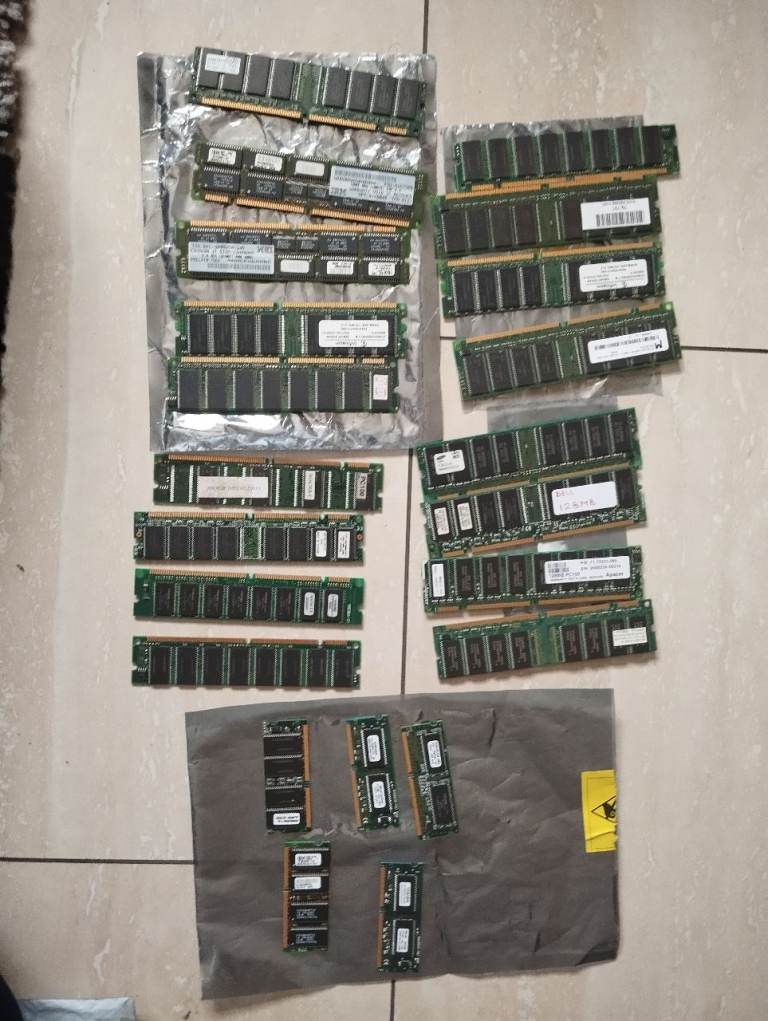 Job Lot Vintage RAM Modules,SDRAM, DDR,– Mixed Brands & Sizes – Untested