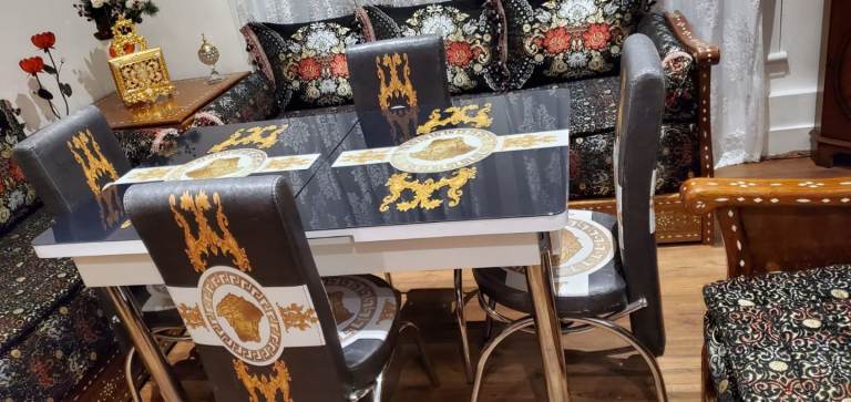 Black Gold Turkish-style Dining Table 