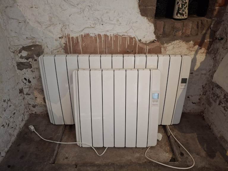 2x wall mounted electric radiators