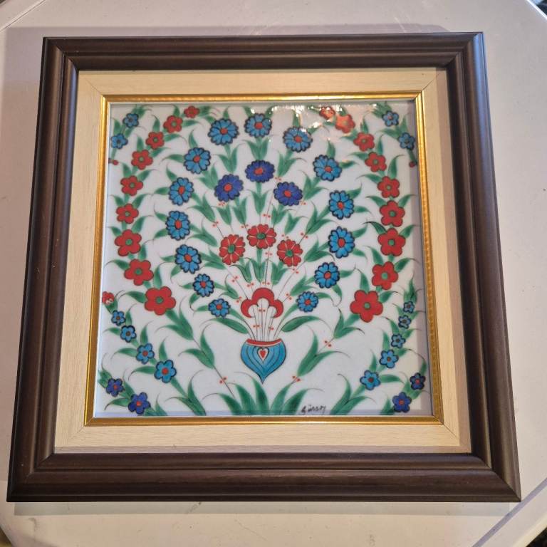 Framed isnik turkish tile (Gürsoy)