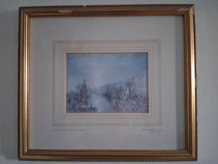 Framed J.M.W Turner Print of Havre, Sunset on th River