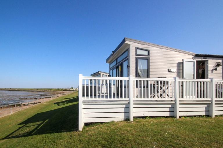 Willerby Vogue Classique 2022 static caravan sited at Allhallows Kent. Front row