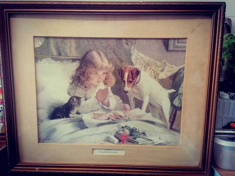 Charles Burton-Barber, 1894, Saying Our Prayers Framed Print.