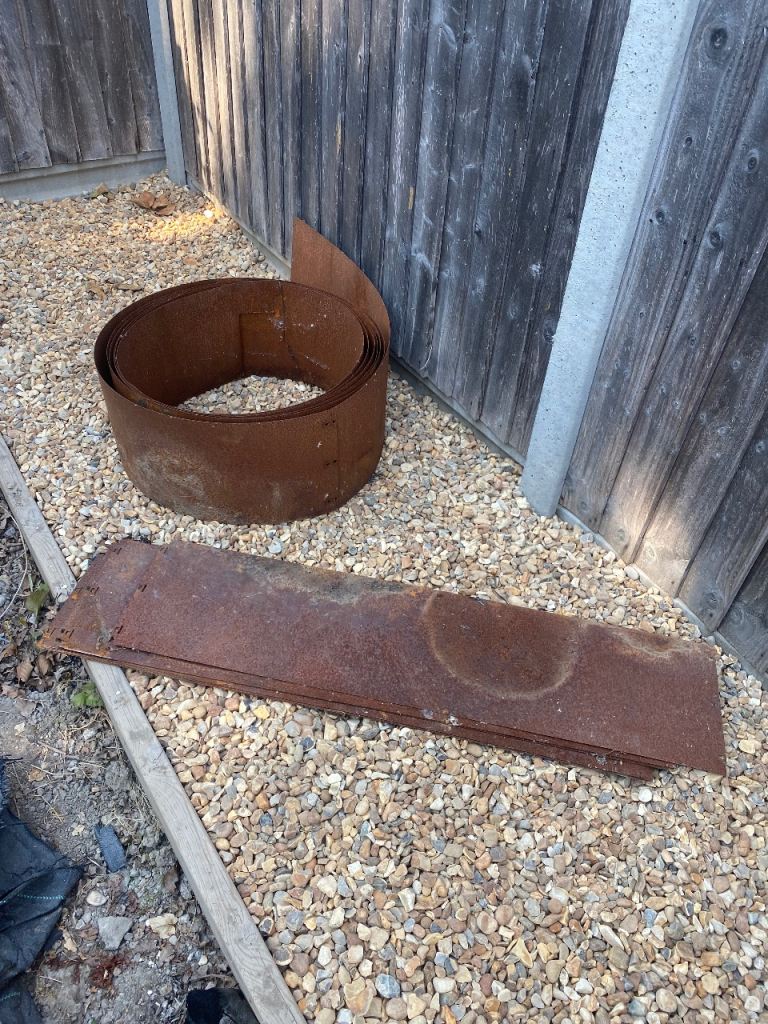 Rusty Metal Garden Edging – Fair Condition