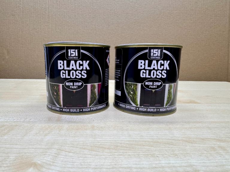 2x Black Gloss Non-Drip Paint - 300ml Each