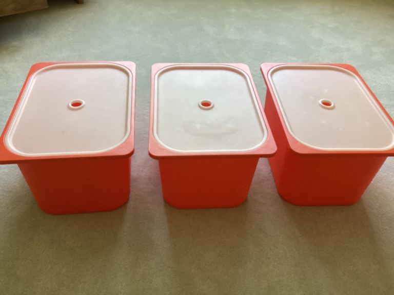 3x IKEA Trofast boxes with lids