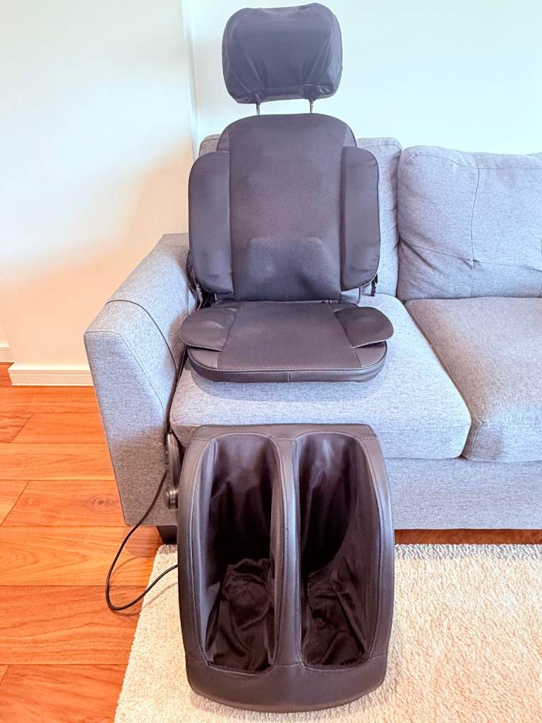 Full Body Massage Seat Cushion & Foot/Leg Massager – Heat & Vibration